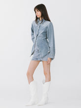 Load image into Gallery viewer, Blue Denim Long Shirt - MarramTrading.com

