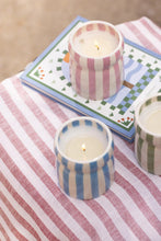 Load image into Gallery viewer, Blue Stripped Ceramic Candle - Lost at Sea - MarramTrading.com

