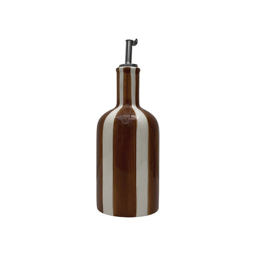 Brown striped oil bottle - MarramTrading.com