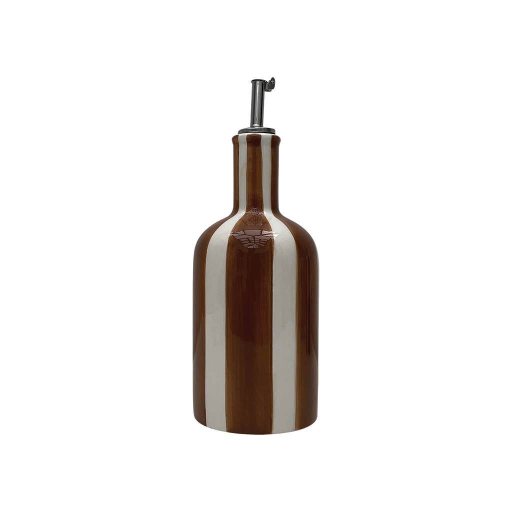 Brown striped oil bottle - MarramTrading.com
