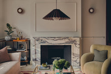 Load image into Gallery viewer, Burgundy large pleat ceiling pendant - MarramTrading.com
