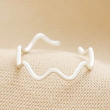 Load image into Gallery viewer, Adjustable Wavy Line Ring in Silver
