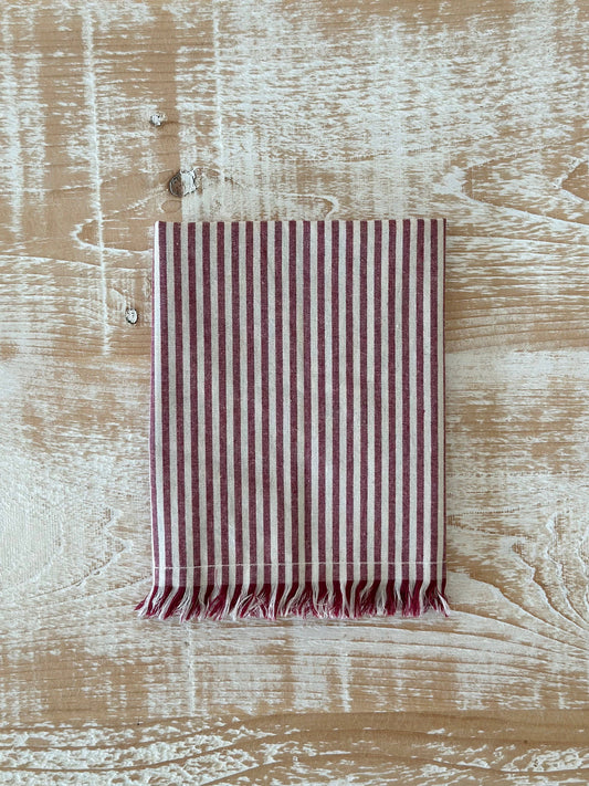 Red Stripe Napkins - set of 4