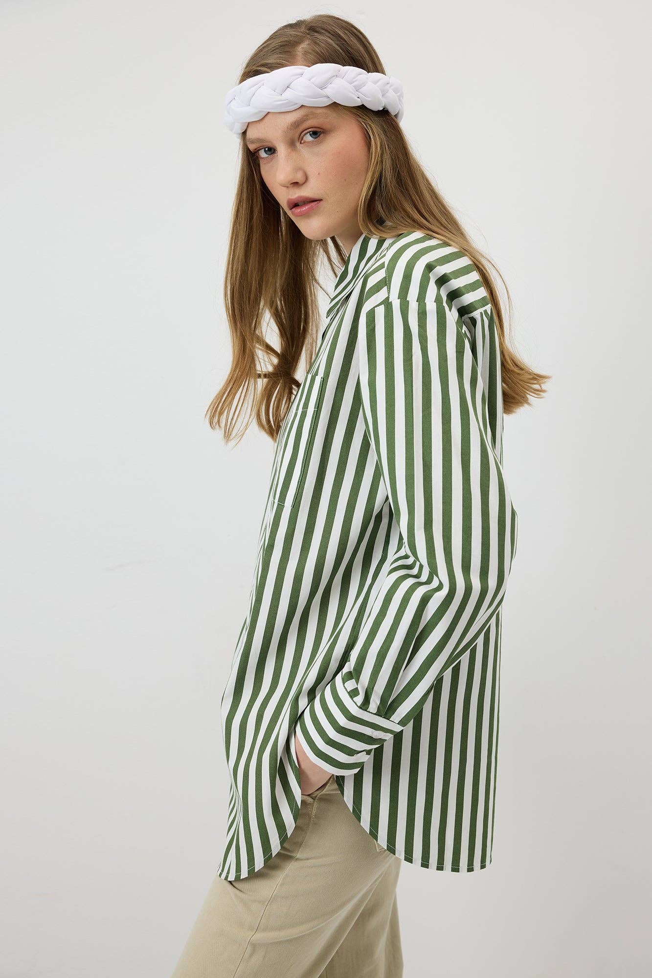 Thick Striped Oversized Shirt