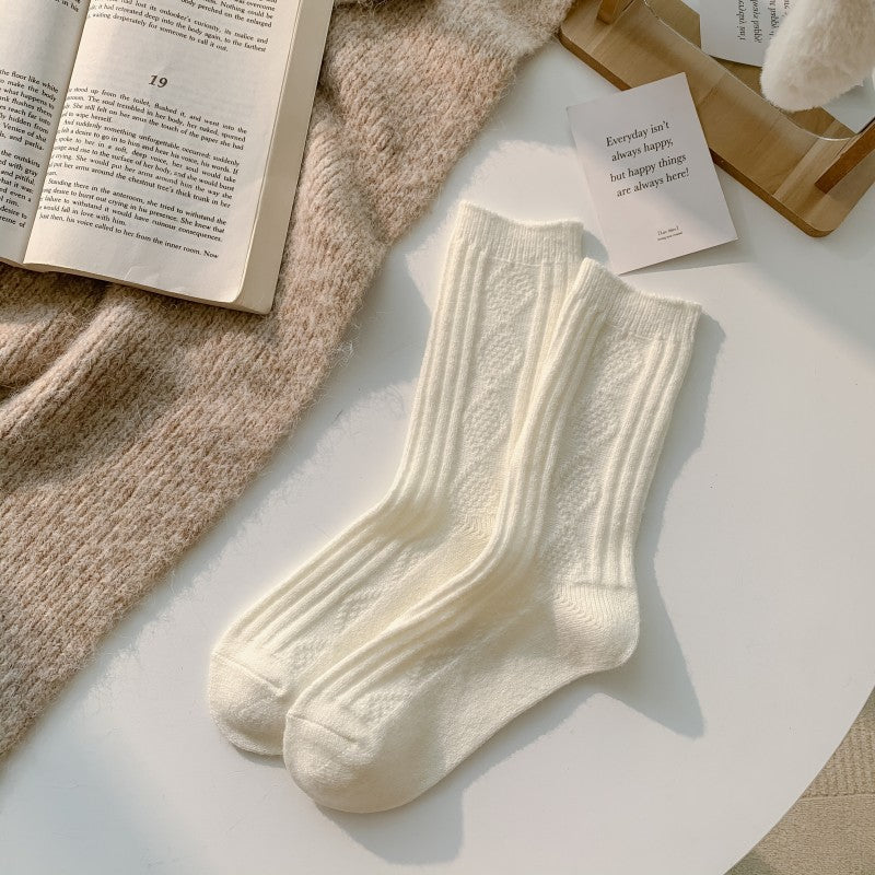 Knitted Cashmere Crew Cozy Socks