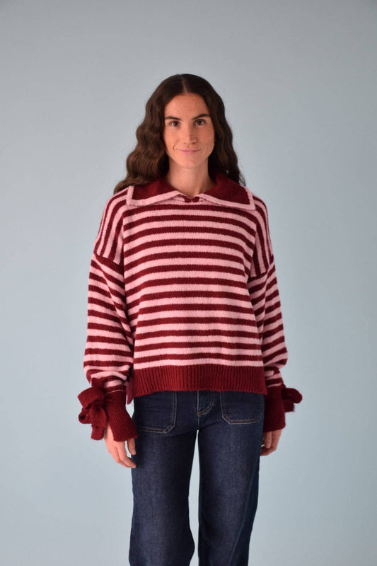 Jersey Marta Burgundy and Pink