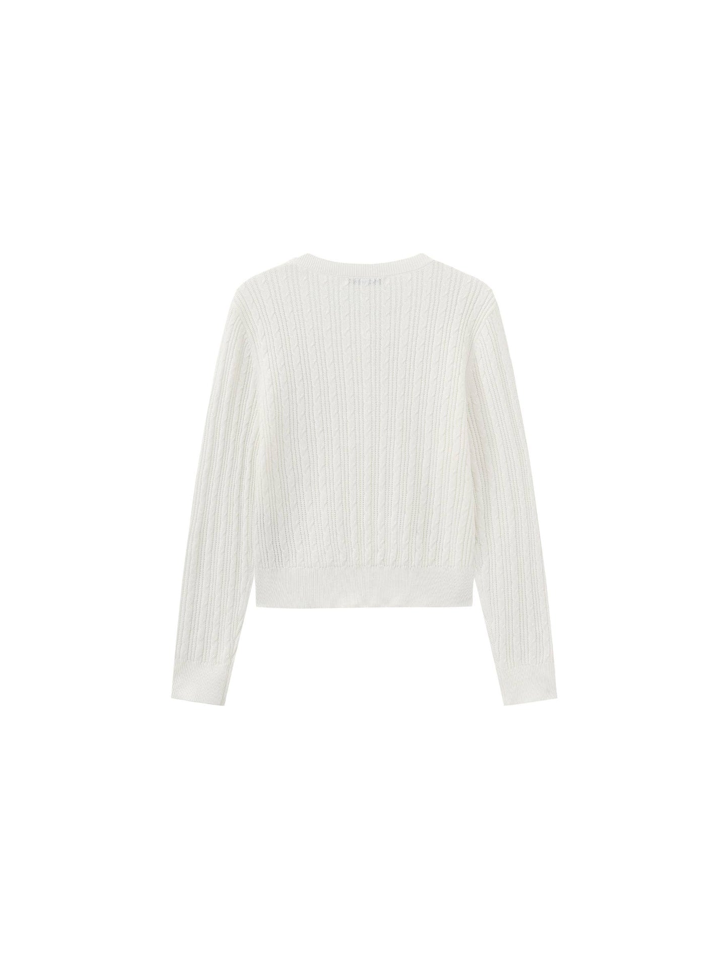 Cable-Knit Cropped Cardigan