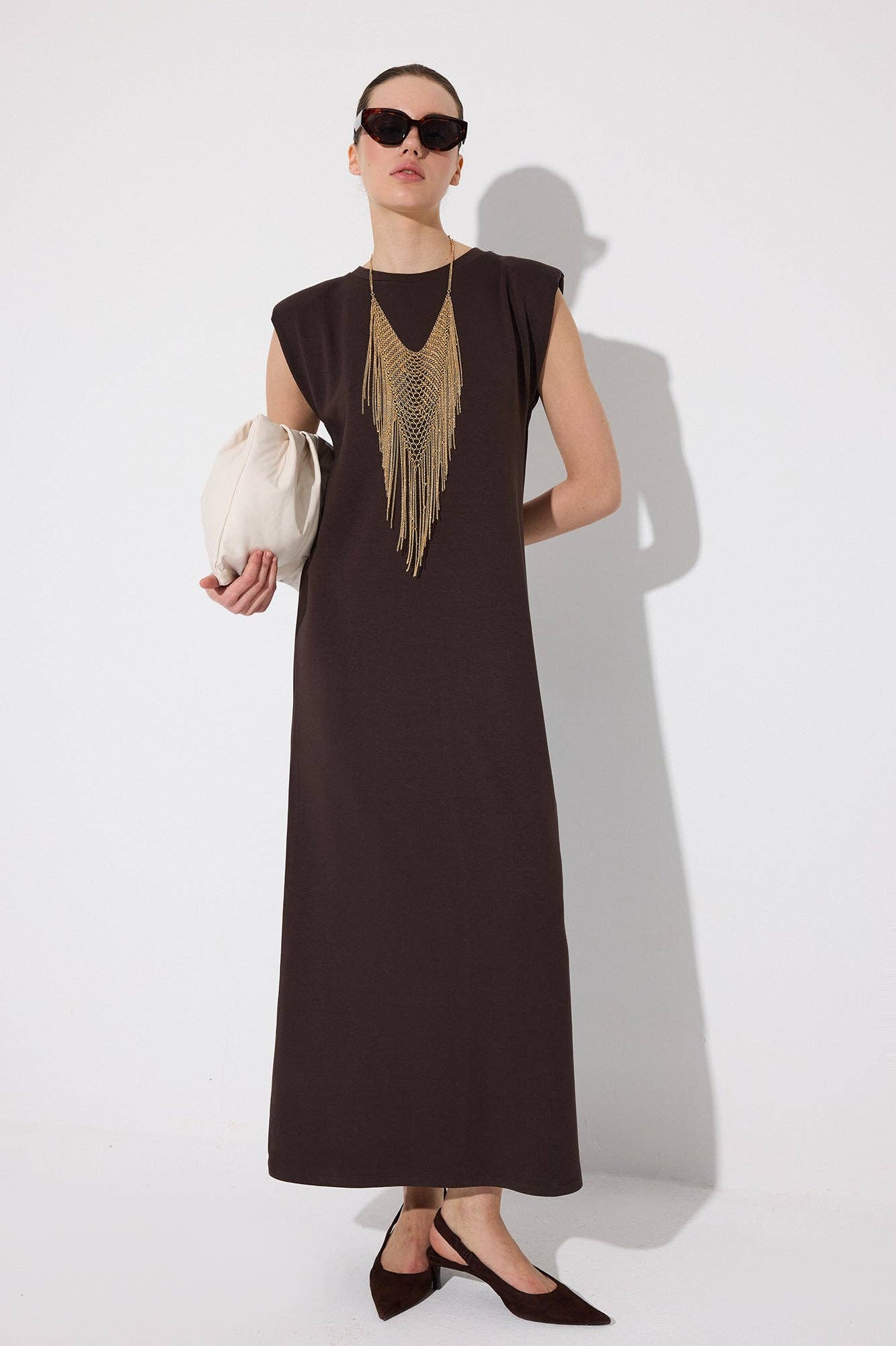 Crew Neck Padded Dress