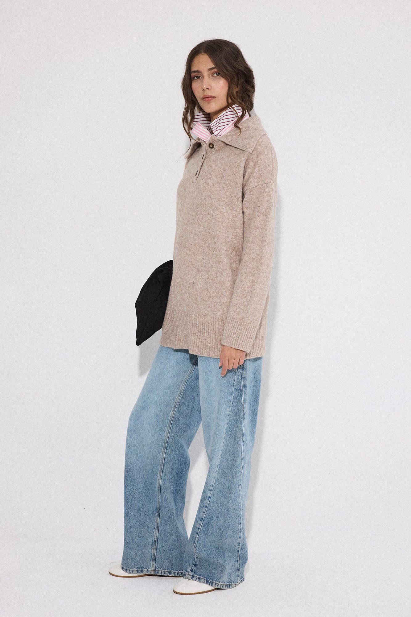 Polo Collar Knit Sweater