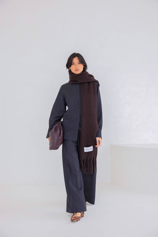 The Reykjavik Scarf - 100% Recycled - Ground Coffee - AW25