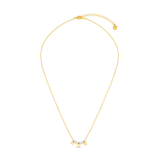 Mixed Plate Bead & Star Charm Necklace