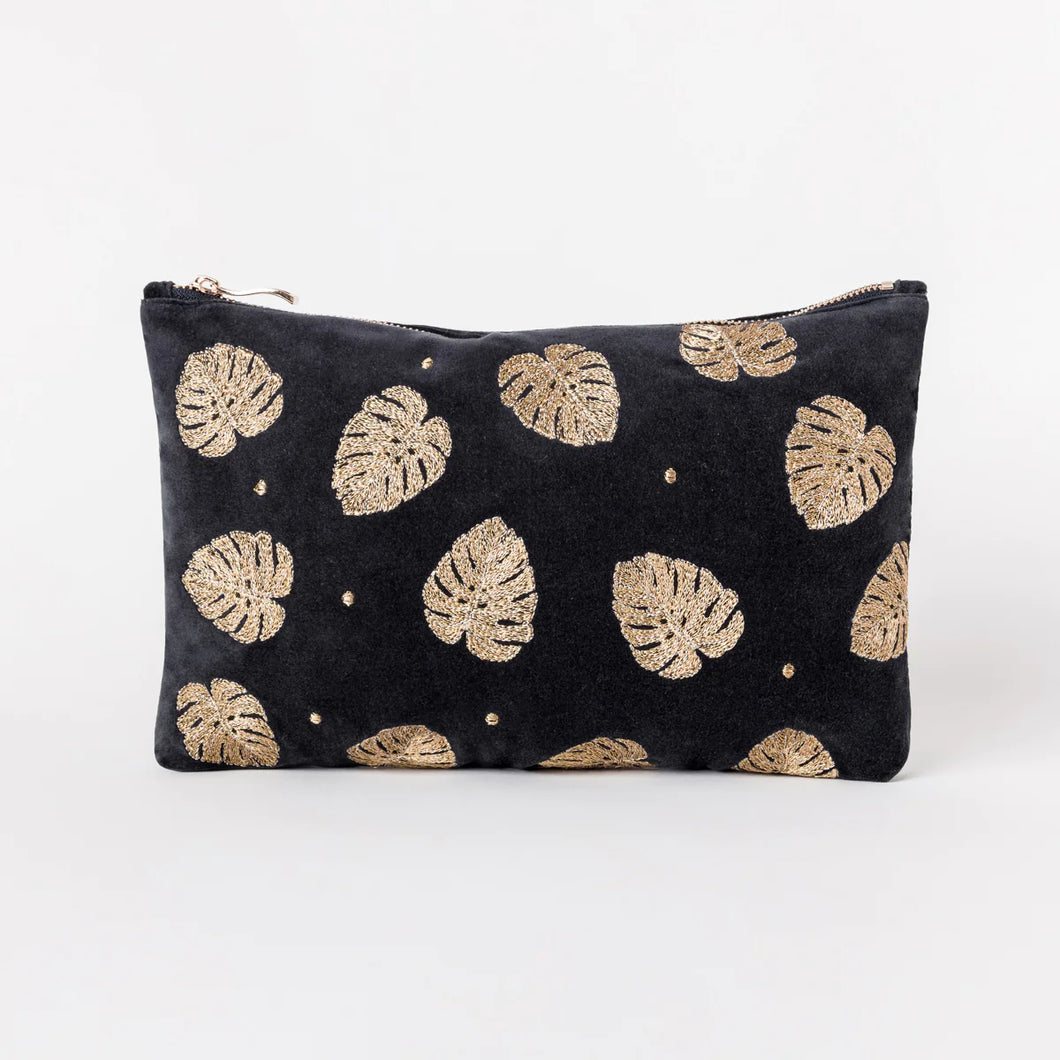 Gold Jungle Leaf Everyday Pouch