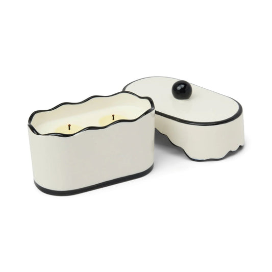 CHERIE CERAMIC DISH CANDLE - BLACK - BLACK FIG & OLIVE - MarramTrading.com