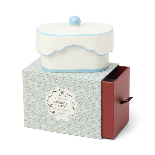 CHERIE CERAMIC DISH CANDLE - BLUE - LAVENDER & THYME - MarramTrading.com