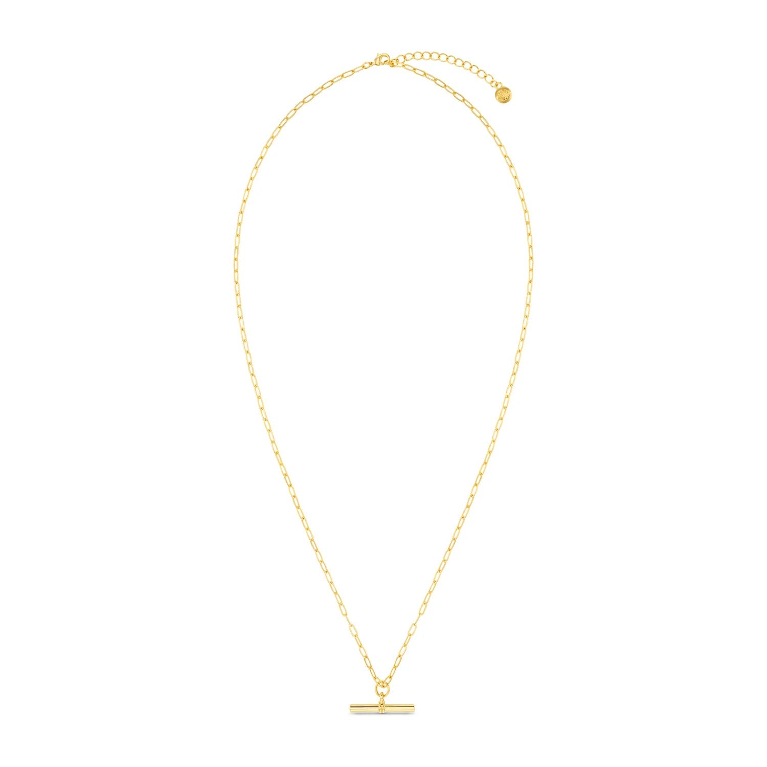 Chunky T - Bar Mid Length Necklace - Gold - MarramTrading.com