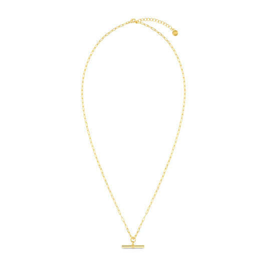 Chunky T - Bar Mid Length Necklace - Gold - MarramTrading.com