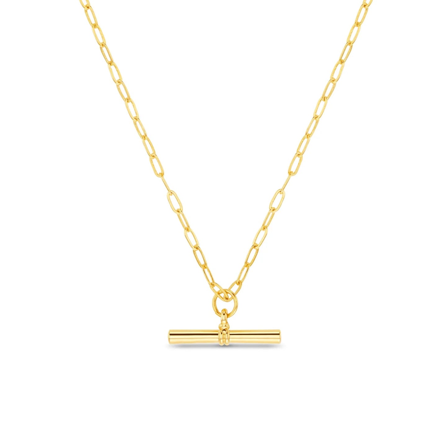 Chunky T - Bar Mid Length Necklace - Gold - MarramTrading.com