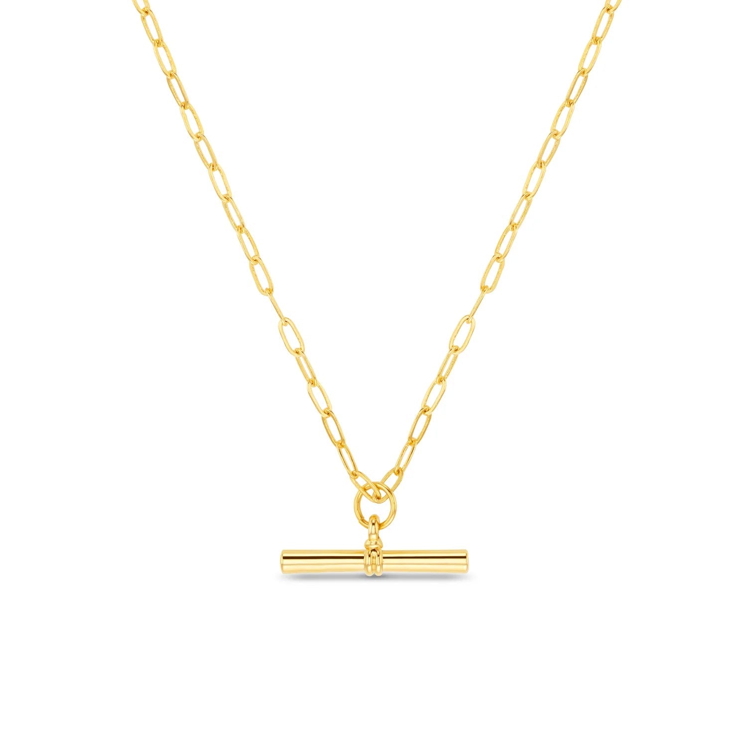 Chunky T - Bar Mid Length Necklace - Gold - MarramTrading.com