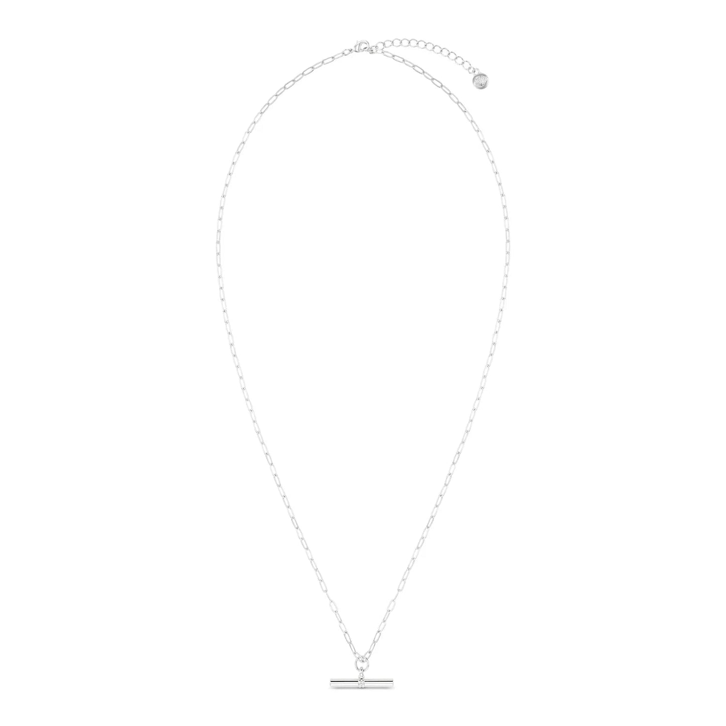 Chunky T - Bar Mid Length Necklace - Silver - MarramTrading.com