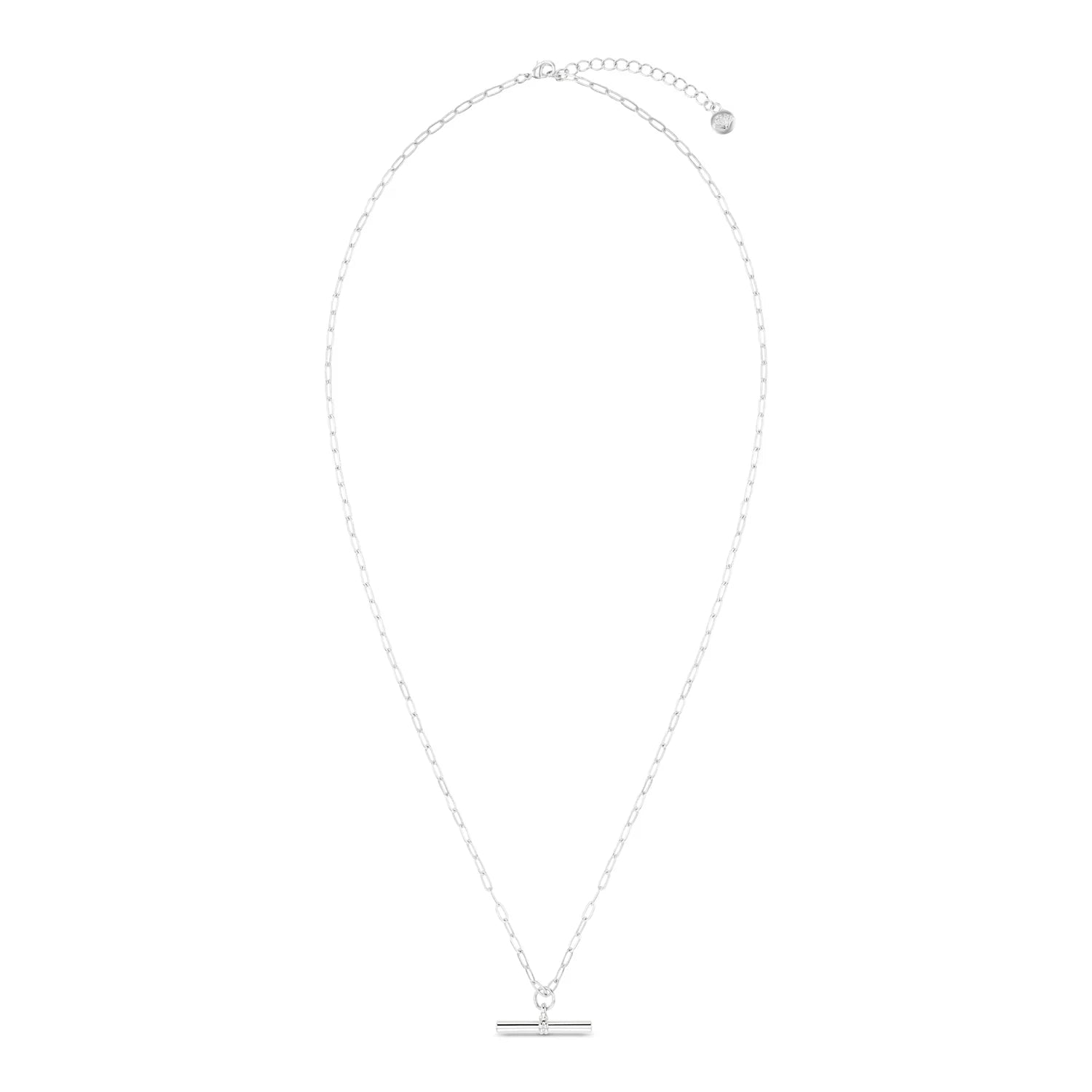 Chunky T - Bar Mid Length Necklace - Silver - MarramTrading.com