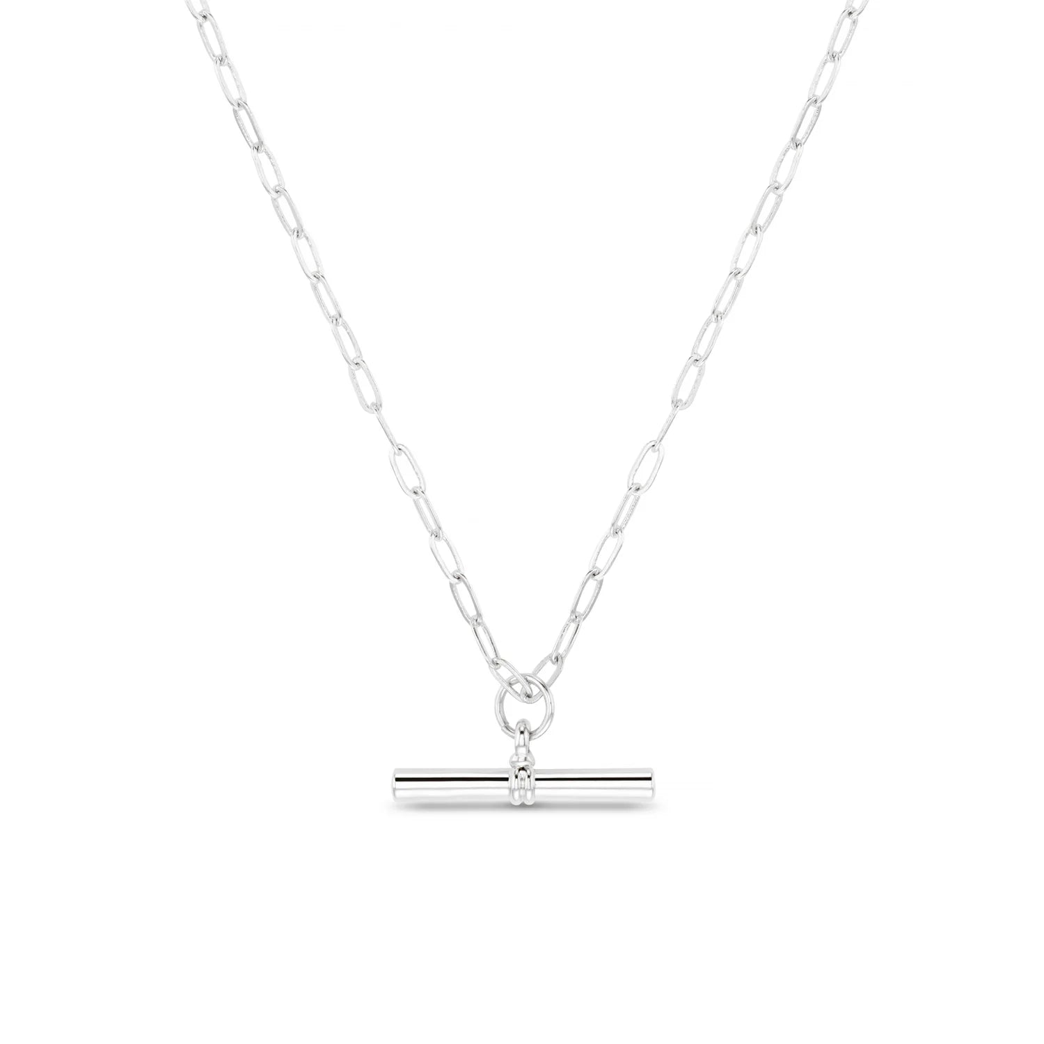 Chunky T - Bar Mid Length Necklace - Silver - MarramTrading.com