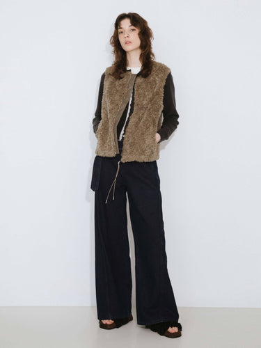 Cropped Sleeveless Zip Up Waistcoat - MarramTrading.com