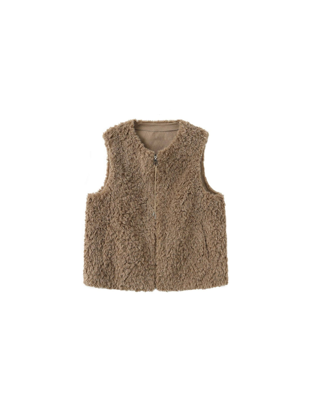 Cropped Sleeveless Zip Up Waistcoat - MarramTrading.com