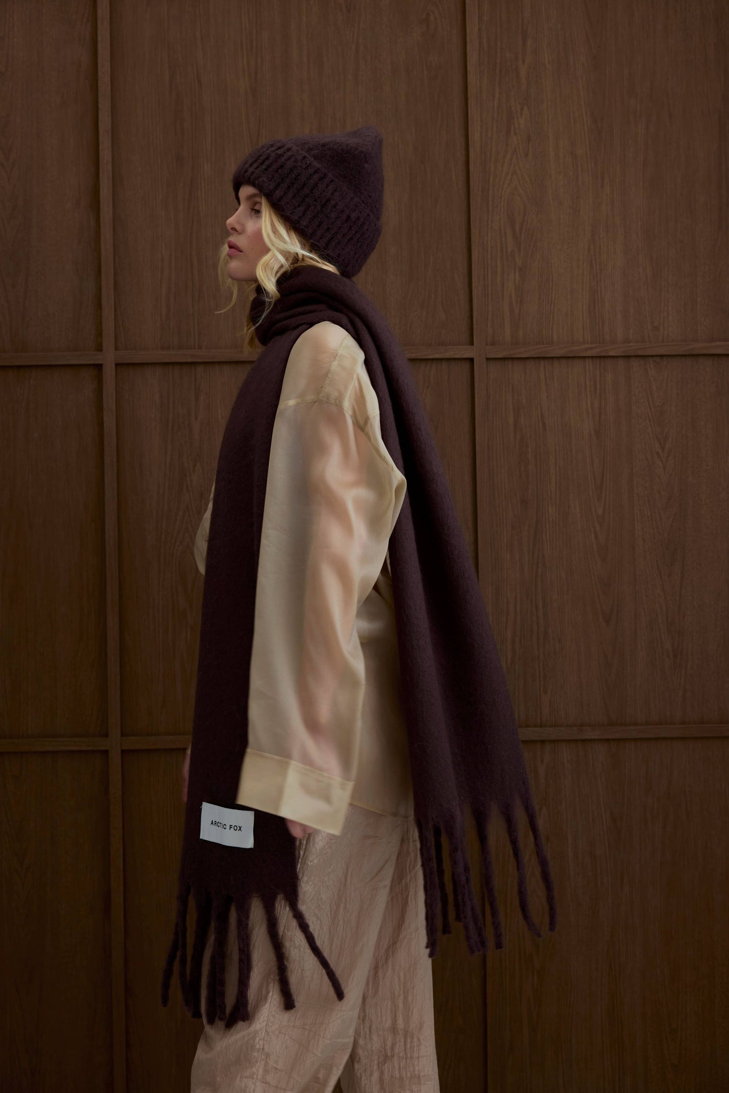 The Reykjavik Scarf - 100% Recycled - Ground Coffee - AW25