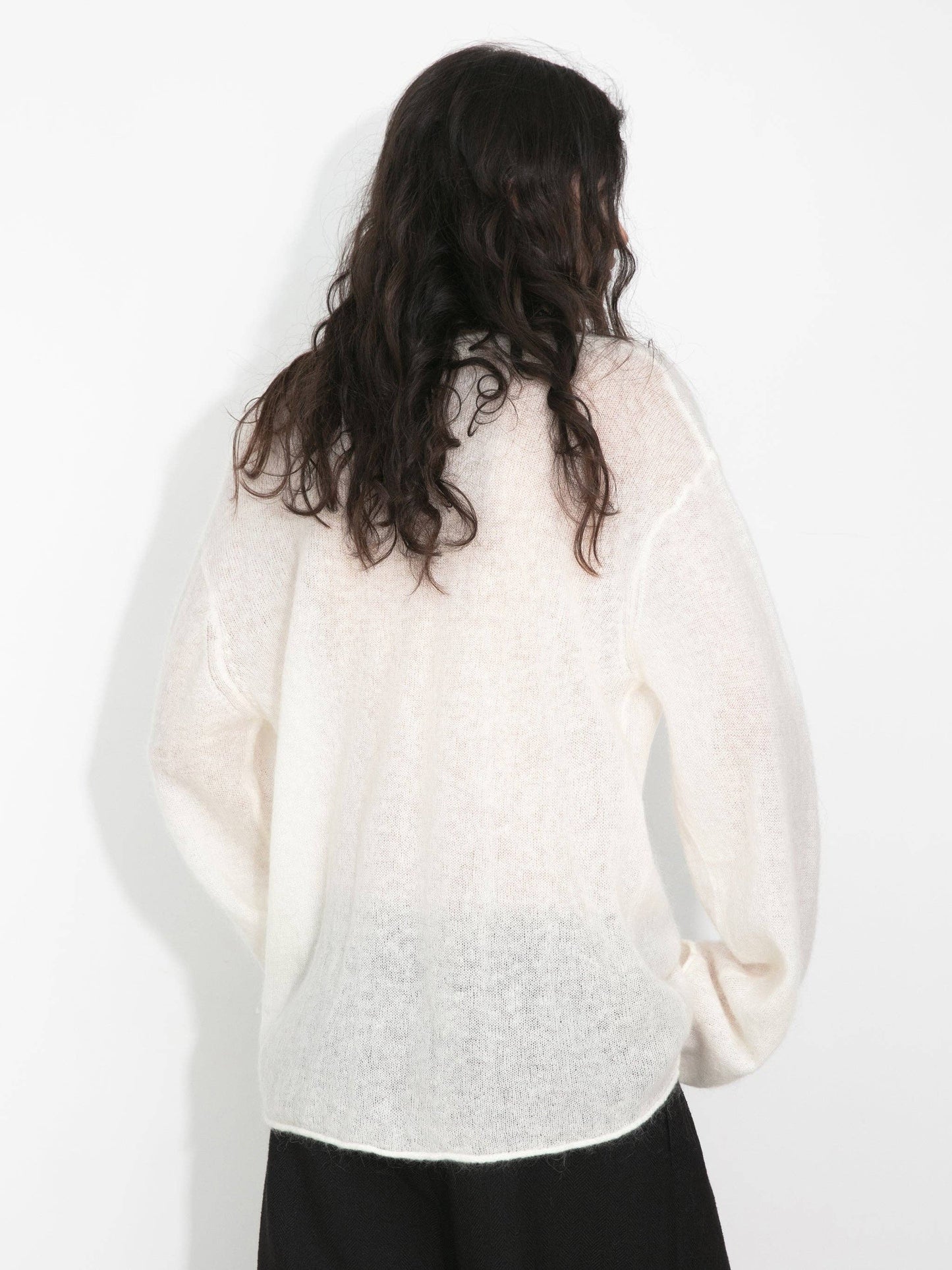 Henley Neck Loose-Fit Long-Sleeve Cover-Up