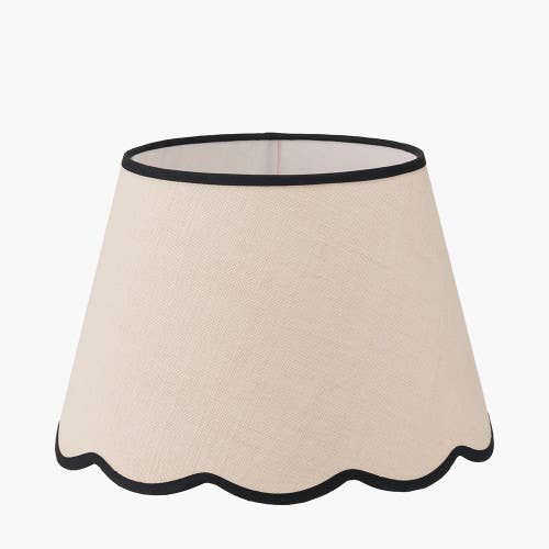 Cream Jute Scalloped Edge Lampshade - 40cm