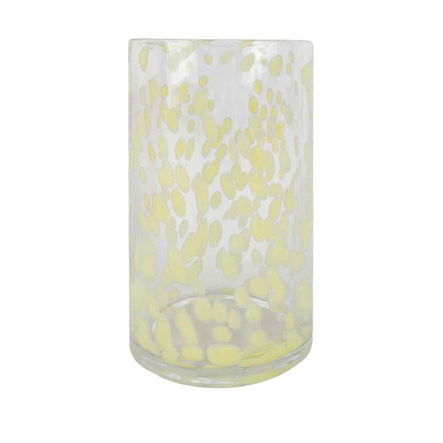 Yellow Leopard Tube Vase D12 H23cm