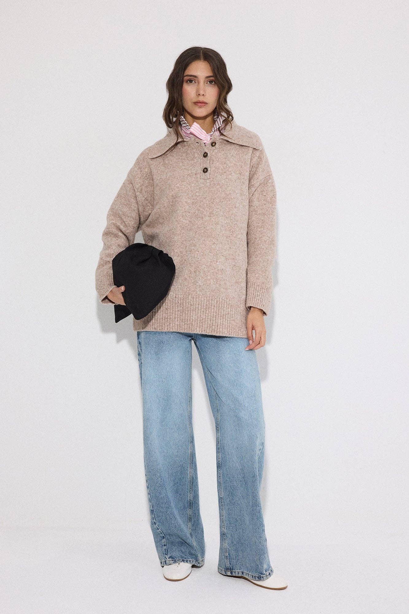 Polo Collar Knit Sweater