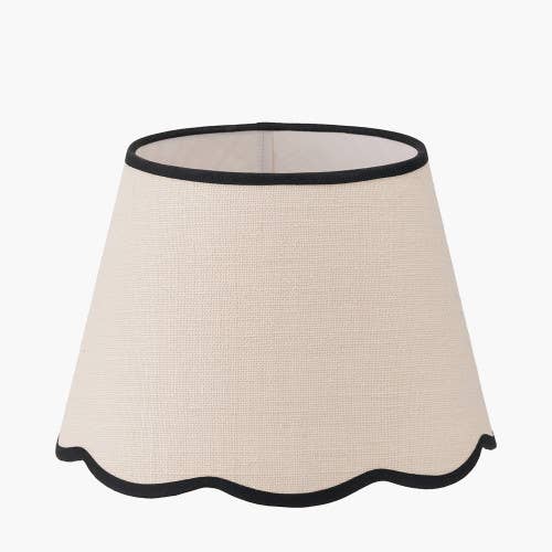 Cream Jute Scalloped Edge Lampshade - 35cm
