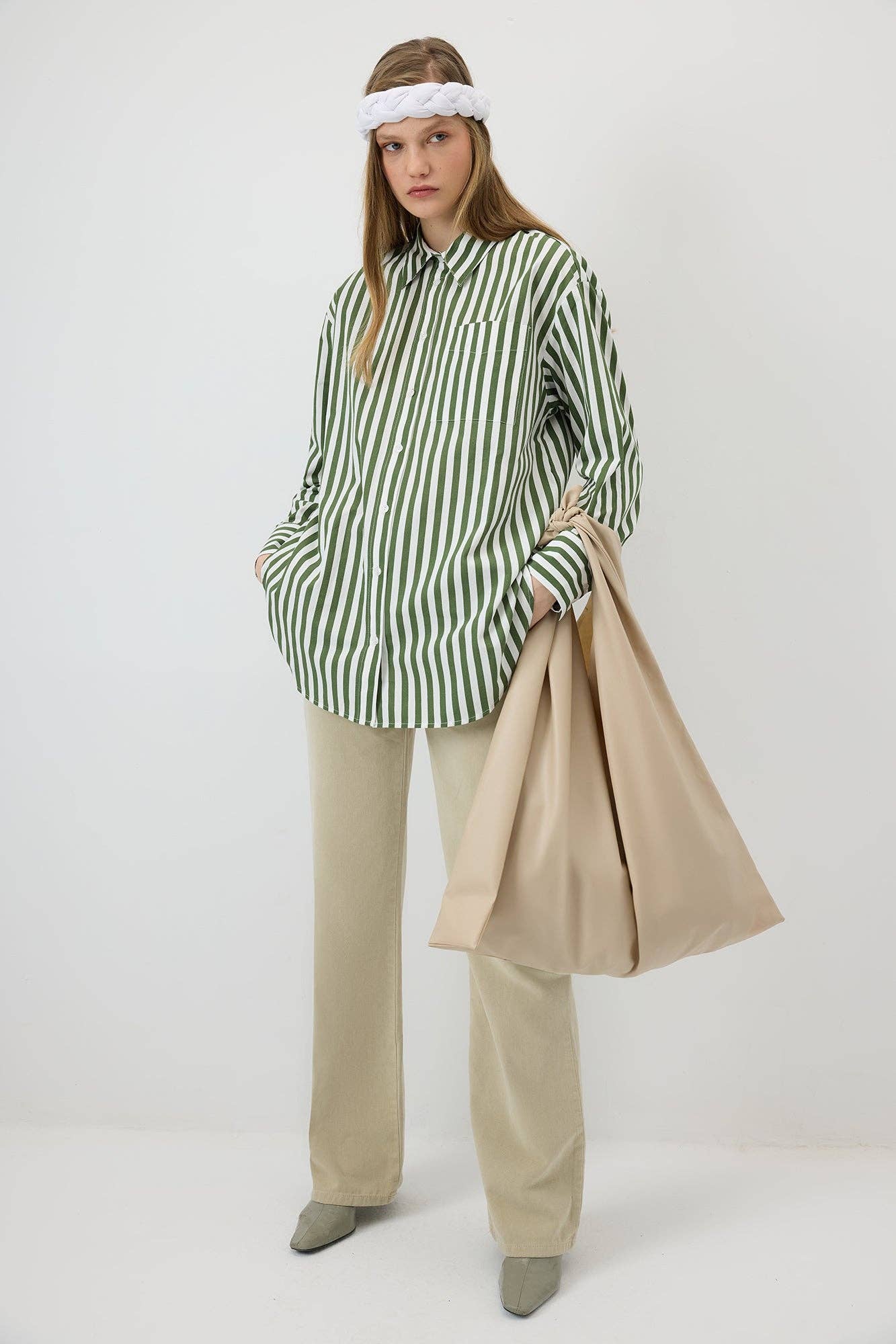 Thick Striped Oversized Shirt