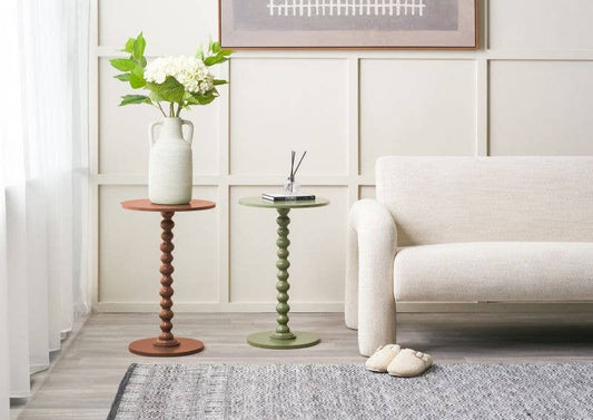 Olive Wood Bobble Side Table