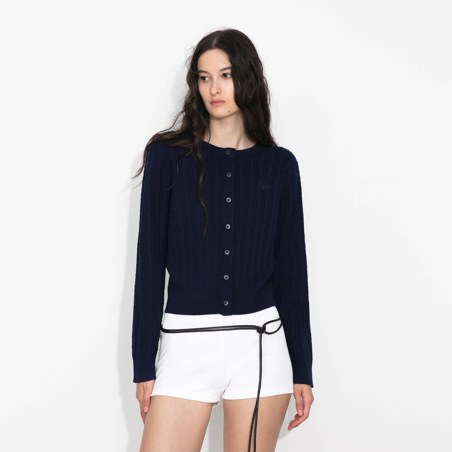 Cable-Knit Cropped Cardigan