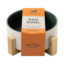 Load image into Gallery viewer, Dog Bowl with Wooden Stand - Green - MarramTrading.com
