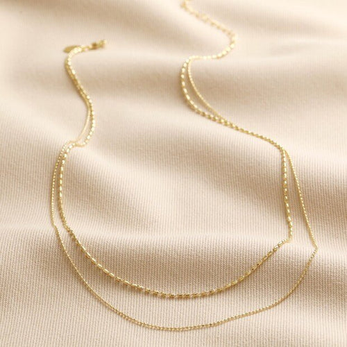 Double Ball Chain Necklace in Gold - MarramTrading.com