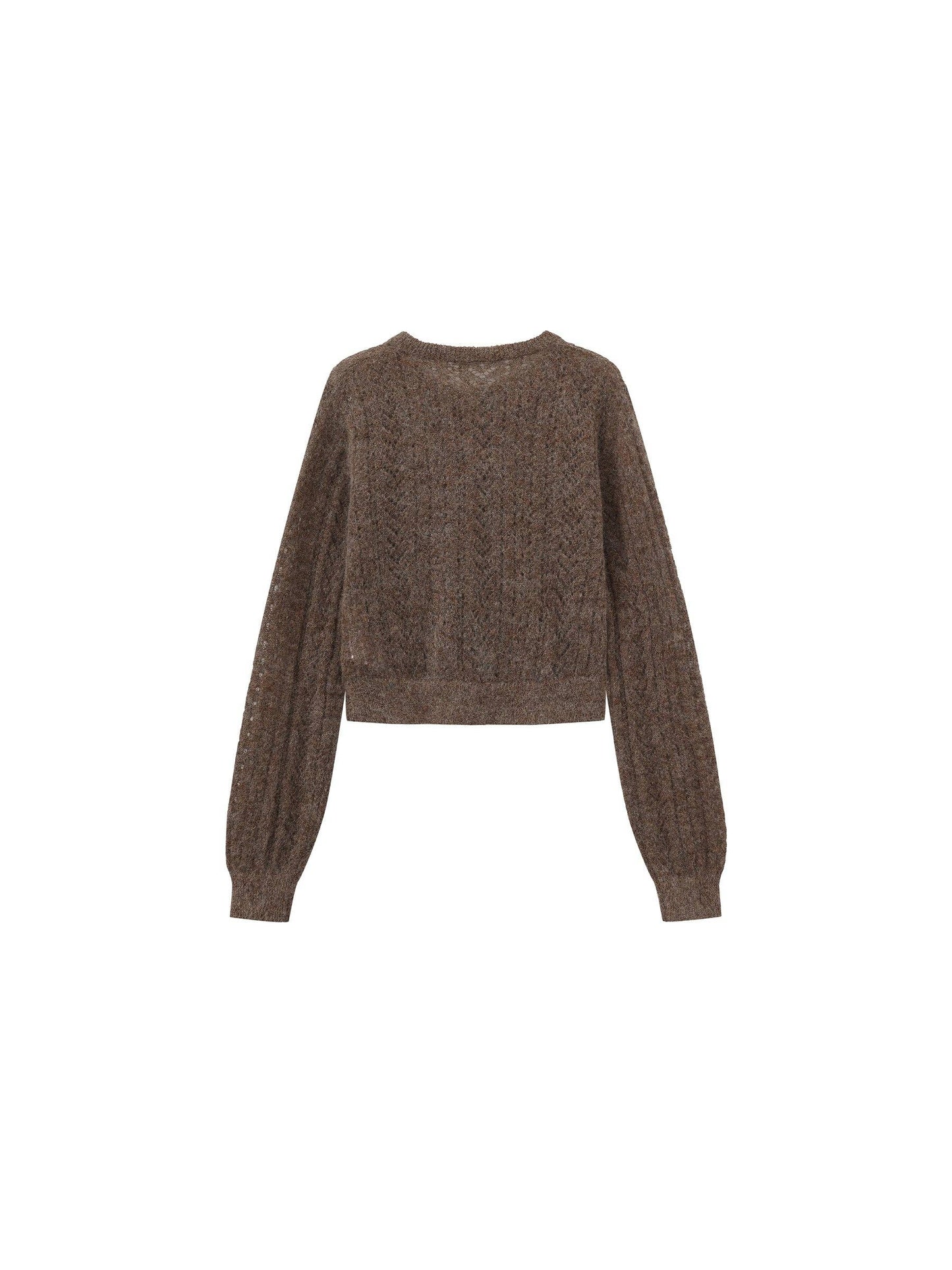 Cropped Open-Knit Cardigan