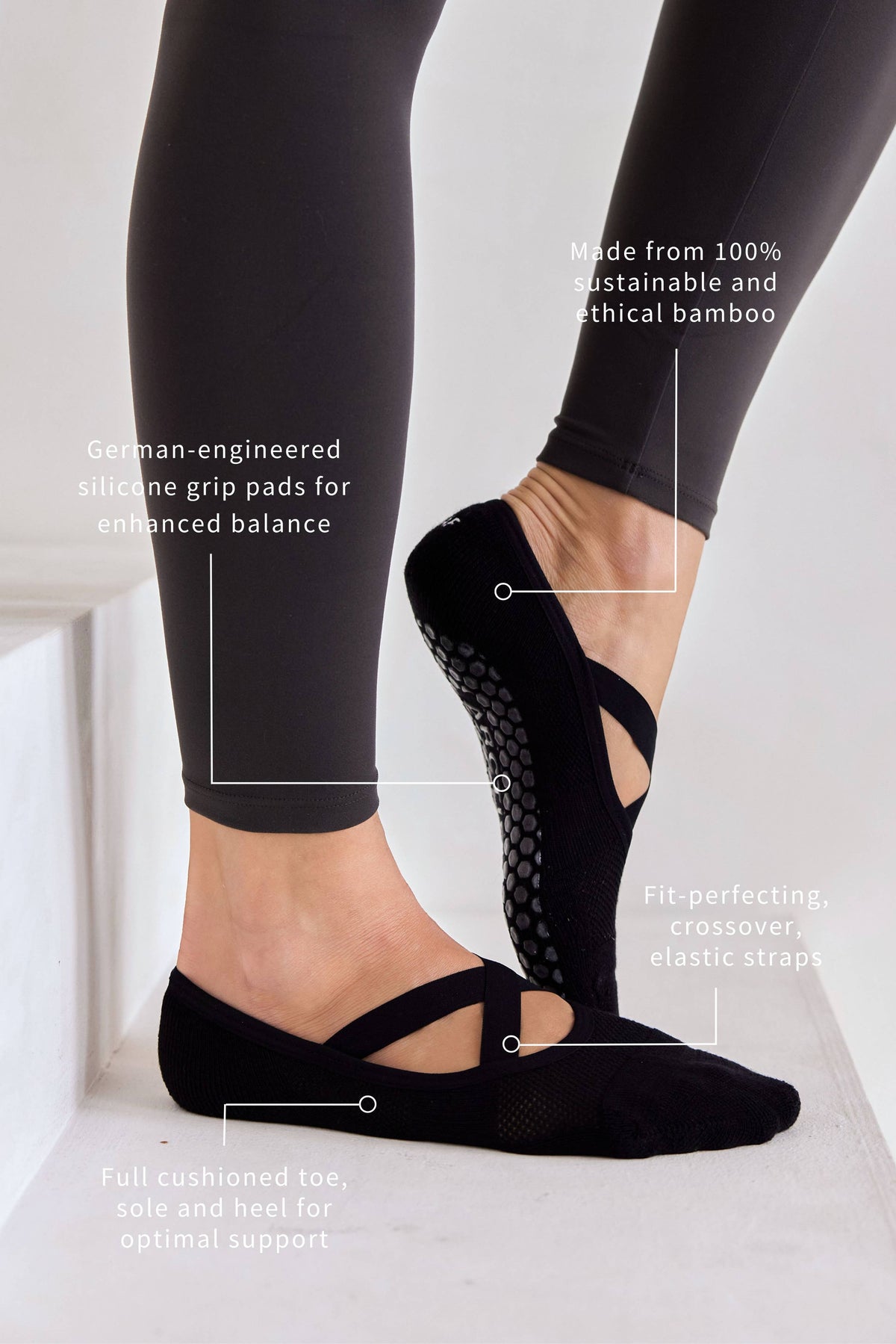 Pilates Yoga Crossover Grip Socks - AW26