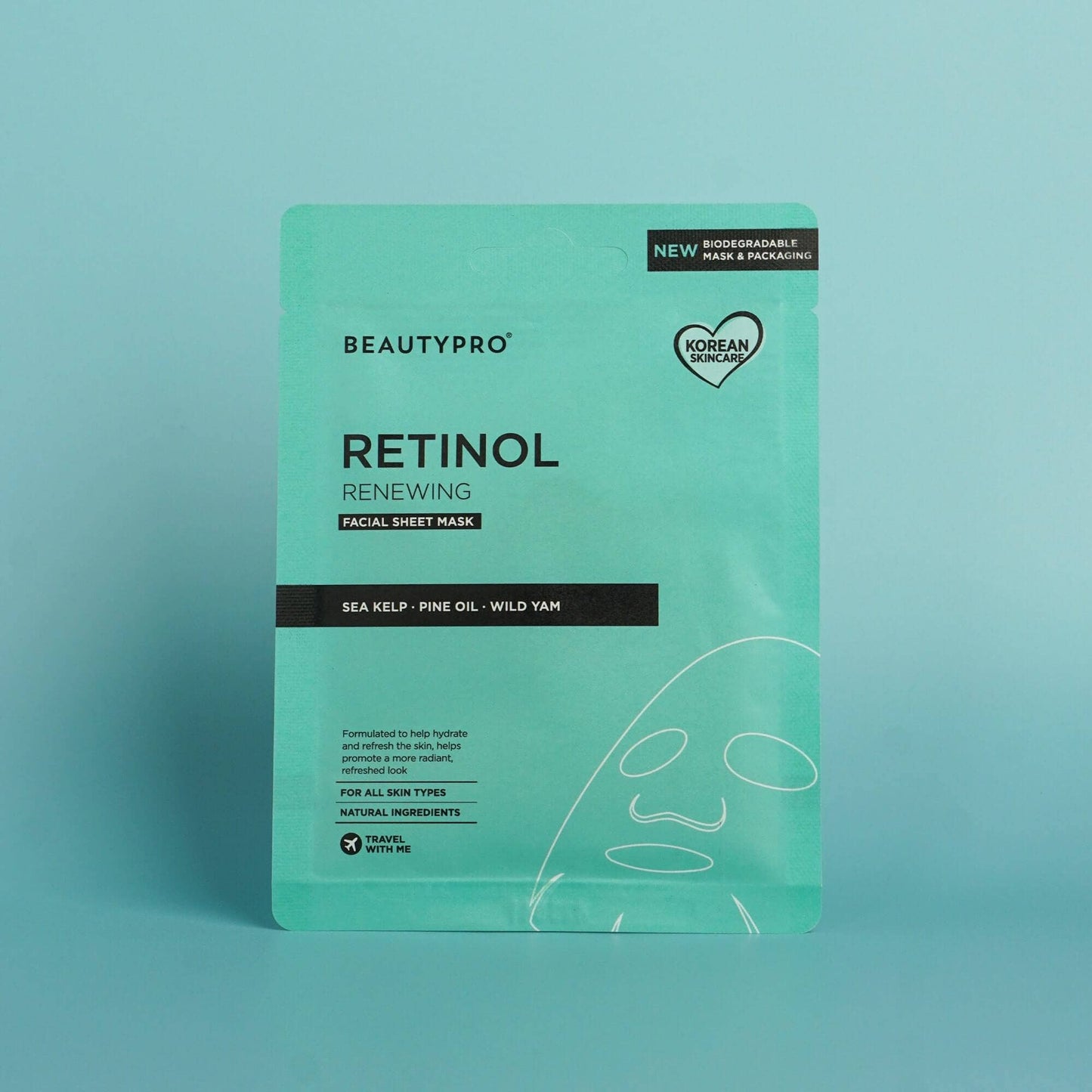 RETINOL Renewing Facial Sheet Mask  - 100% Biodegradable