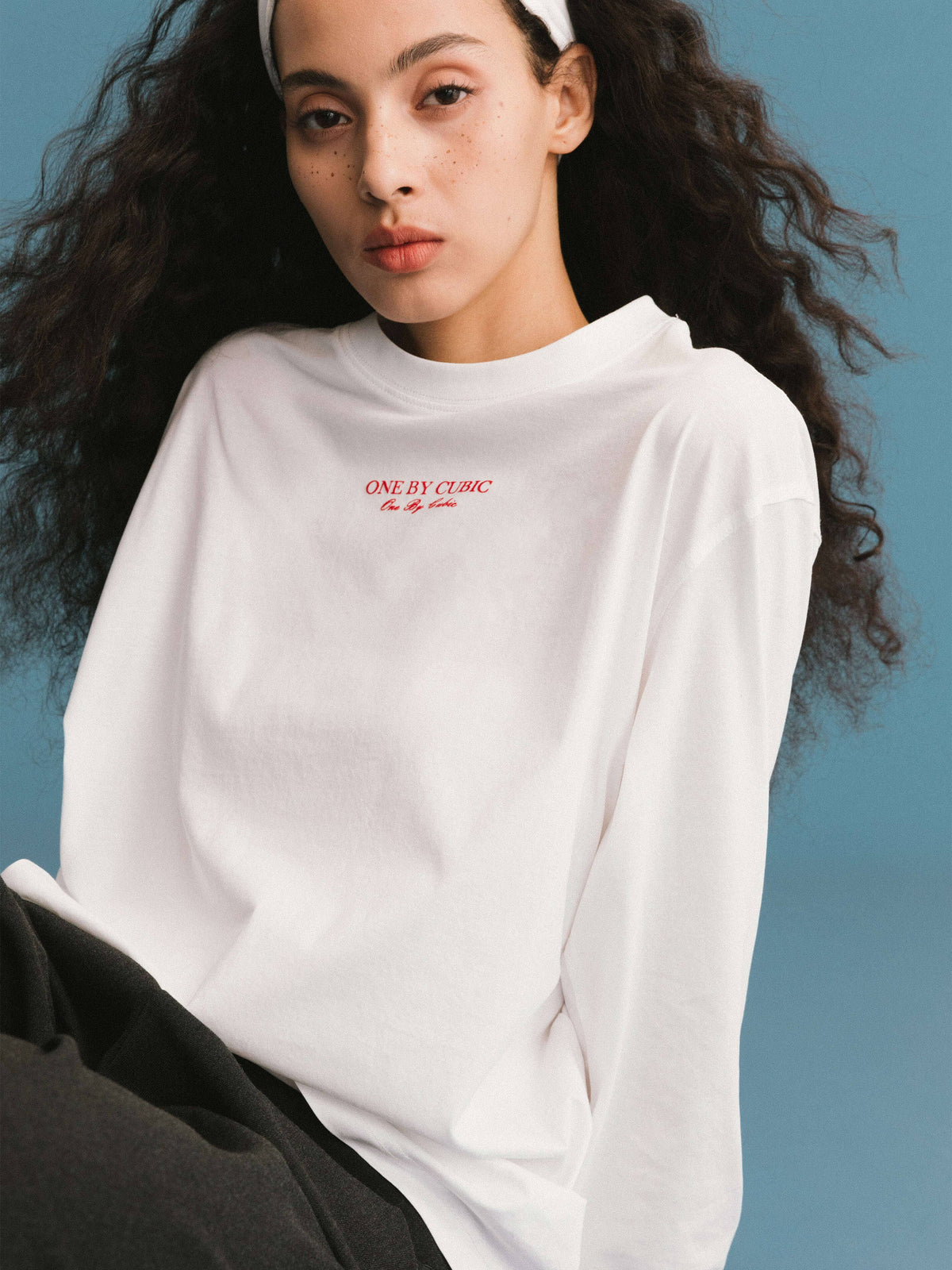 ONE BY CUBIC White Oversized Long Sleeved T-shirt
