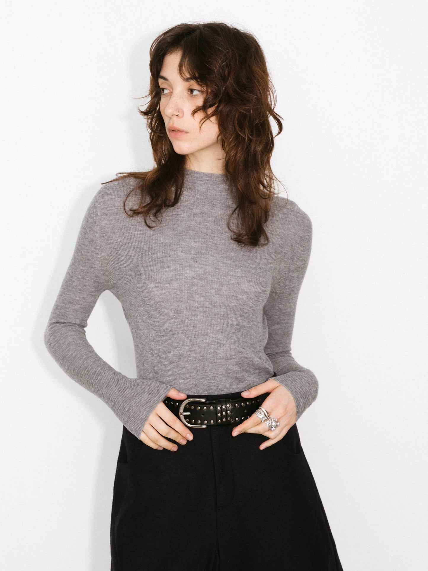 Merino Wool Turtleneck Knitwear Jumper