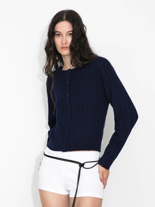 Cable-Knit Cropped Cardigan