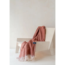 Load image into Gallery viewer, Recycled Wool Knee Blanket in Rust Herringbone
