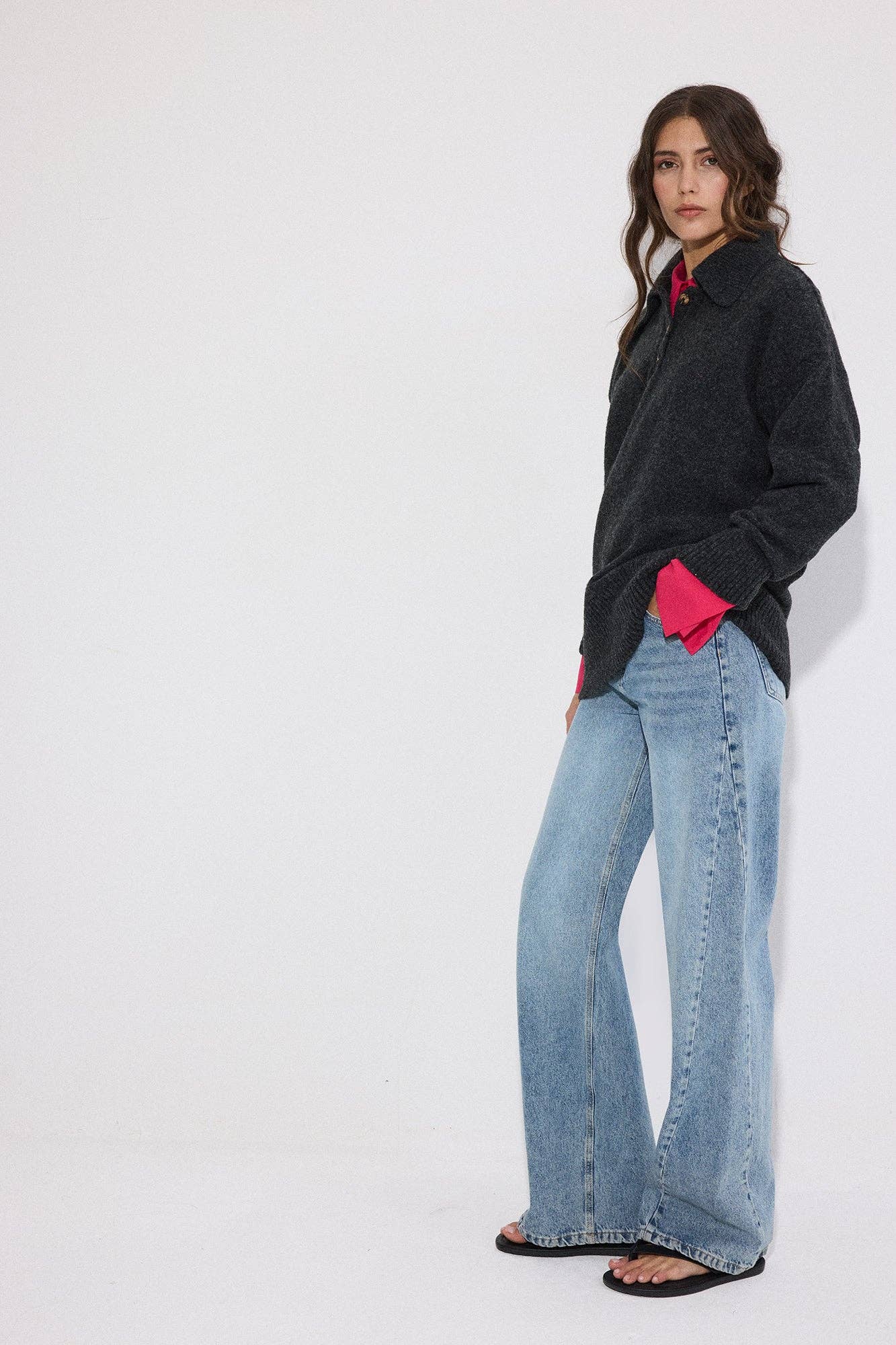 Polo Collar Knit Sweater