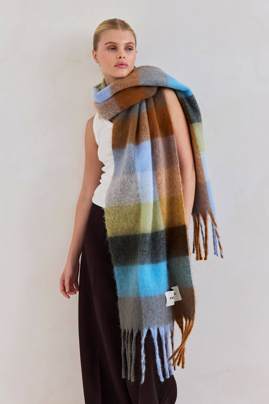 The Reykjavik Scarf - 100% Recycled - Blue/Orange