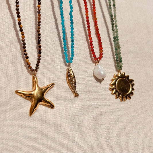 Everyday Beaded Pendant Necklace - MarramTrading.com