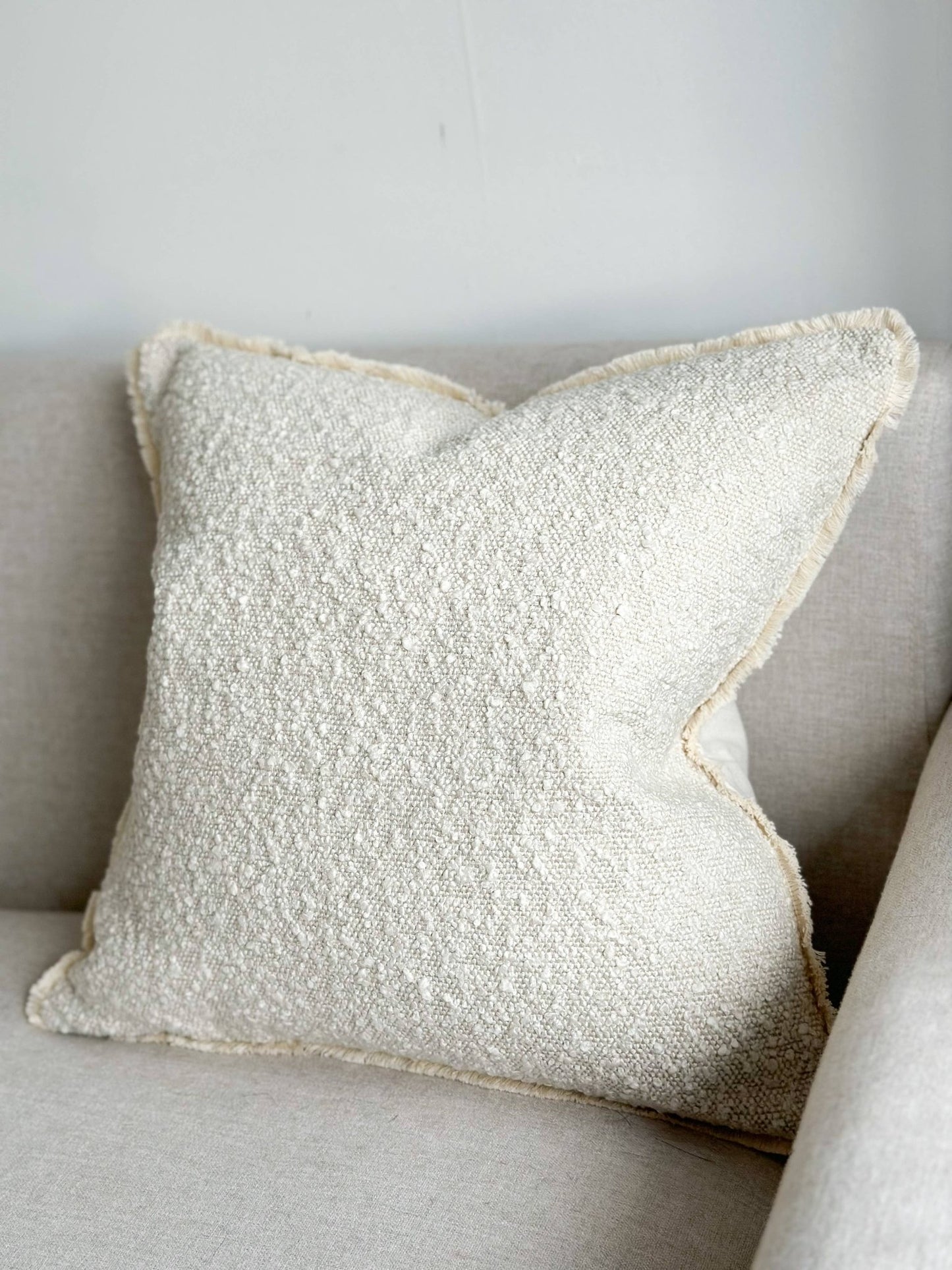 Extra large Cream Boucle Cushions - MarramTrading.com