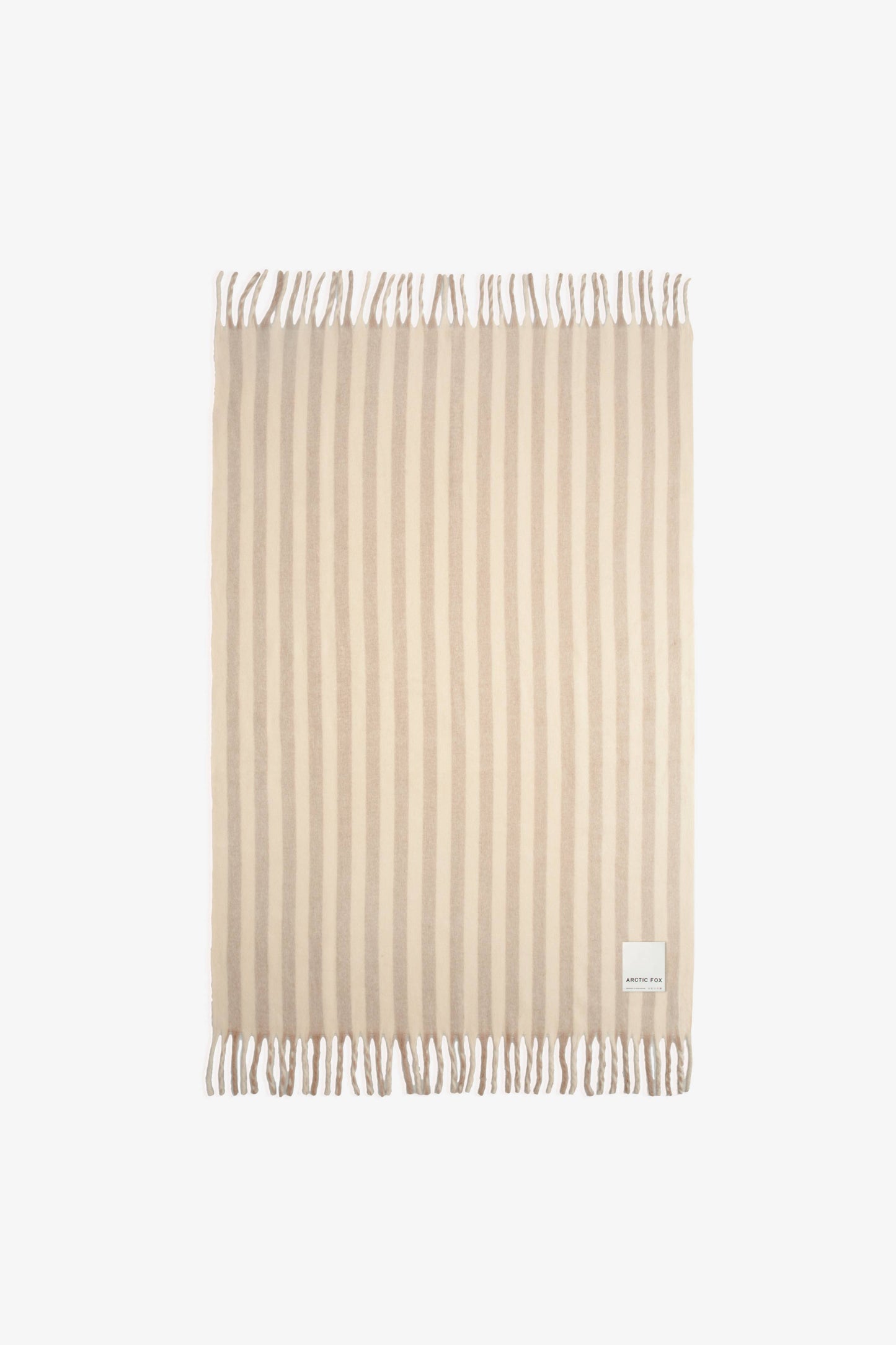 The Wool Stripe Throw - Pale Taupe Stripe - AW25